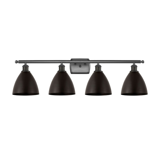 Innovations Bristol 38in 4-Light Bath Vanity Light | Industrial Oil Rubbed Bronze Steel and Oil Rubbed Bronze Metal Shade | Model 516-4W-OB-MBD-75-OB-LED