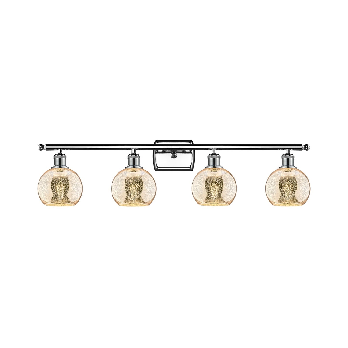 Innovations Athens 36in 4-Light Bath Vanity | Industrial Polished Chrome and Mercury Glass | Bathroom Vanity Light | 35.88 x 8.88 | Model 516-4W-PC-G128-6