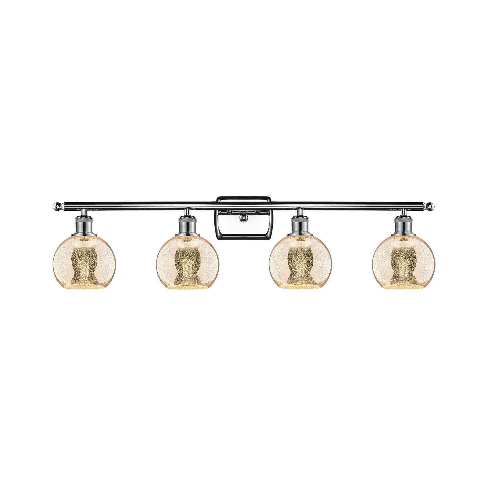 Innovations Athens 36in 4-Light Bath Vanity | Industrial Polished Chrome and Mercury Glass | Bathroom Vanity Light | 35.88 x 8.88 | Model 516-4W-PC-G128-6