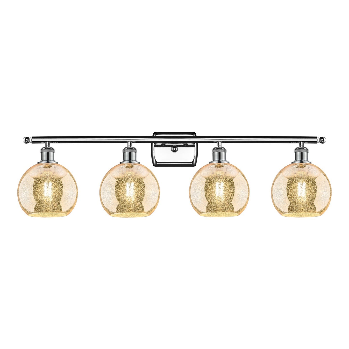 Innovations Athens 38in 4-Light Bath Vanity Light | Industrial Polished Chrome and Mercury Glass | Bathroom Vanity | 38 x 11 x | Model 516-4W-PC-G128-8