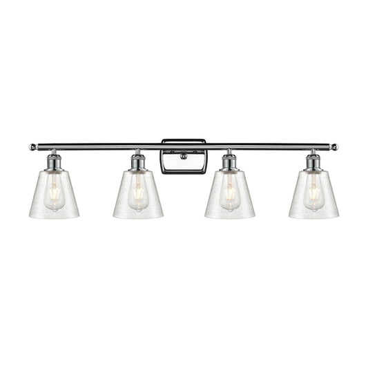 Innovations Lighting Caton 36in 4-Light Bath Vanity Light | Art Nouveau Polished Chrome Steel and Frosted Glass | Bathroom Vanity | Model 516-4W-PC-G454