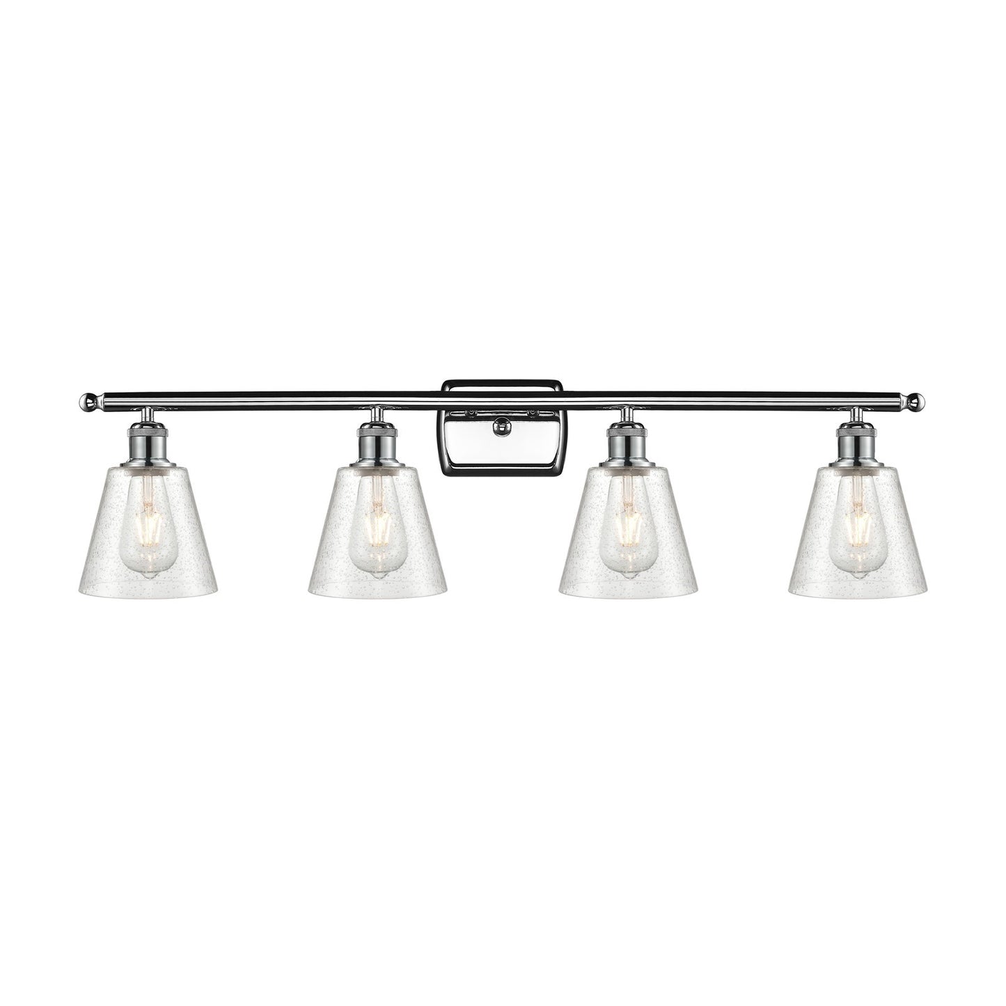 Innovations Lighting Caton 36in 4-Light Bath Vanity Light | Art Nouveau Polished Chrome Steel and Frosted Glass | Bathroom Vanity | Model 516-4W-PC-G454