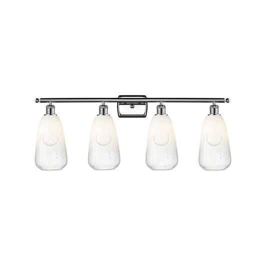 Innovations Brookhaven Almond 36in 4-Light Bath Vanity Light | Industrial Polished Chrome and Opal Glass | Bathroom Vanity | 36 | Model 516-4W-PC-G480-6OP