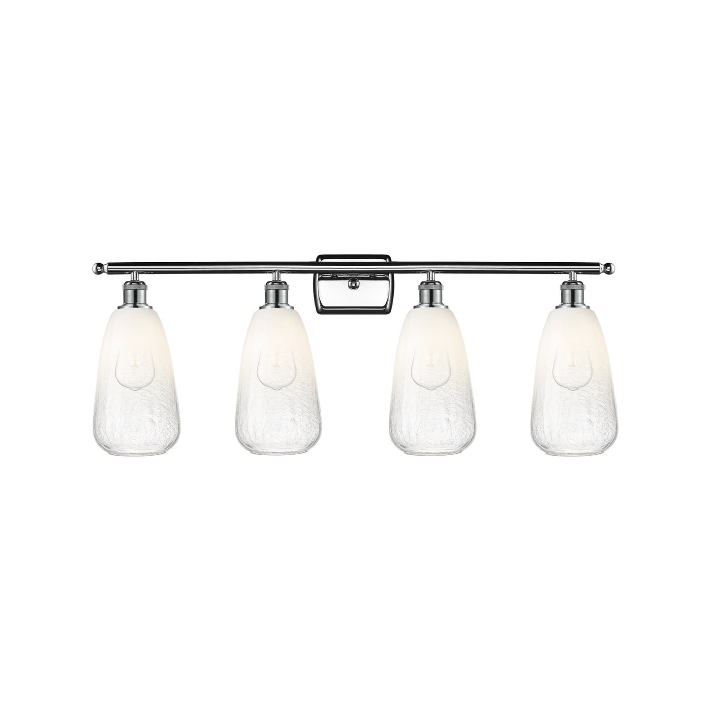 Innovations Brookhaven Almond 36in 4-Light Bath Vanity Light | Industrial Polished Chrome and Opal Glass | Bathroom Vanity | 36 | Model 516-4W-PC-G480-6OP