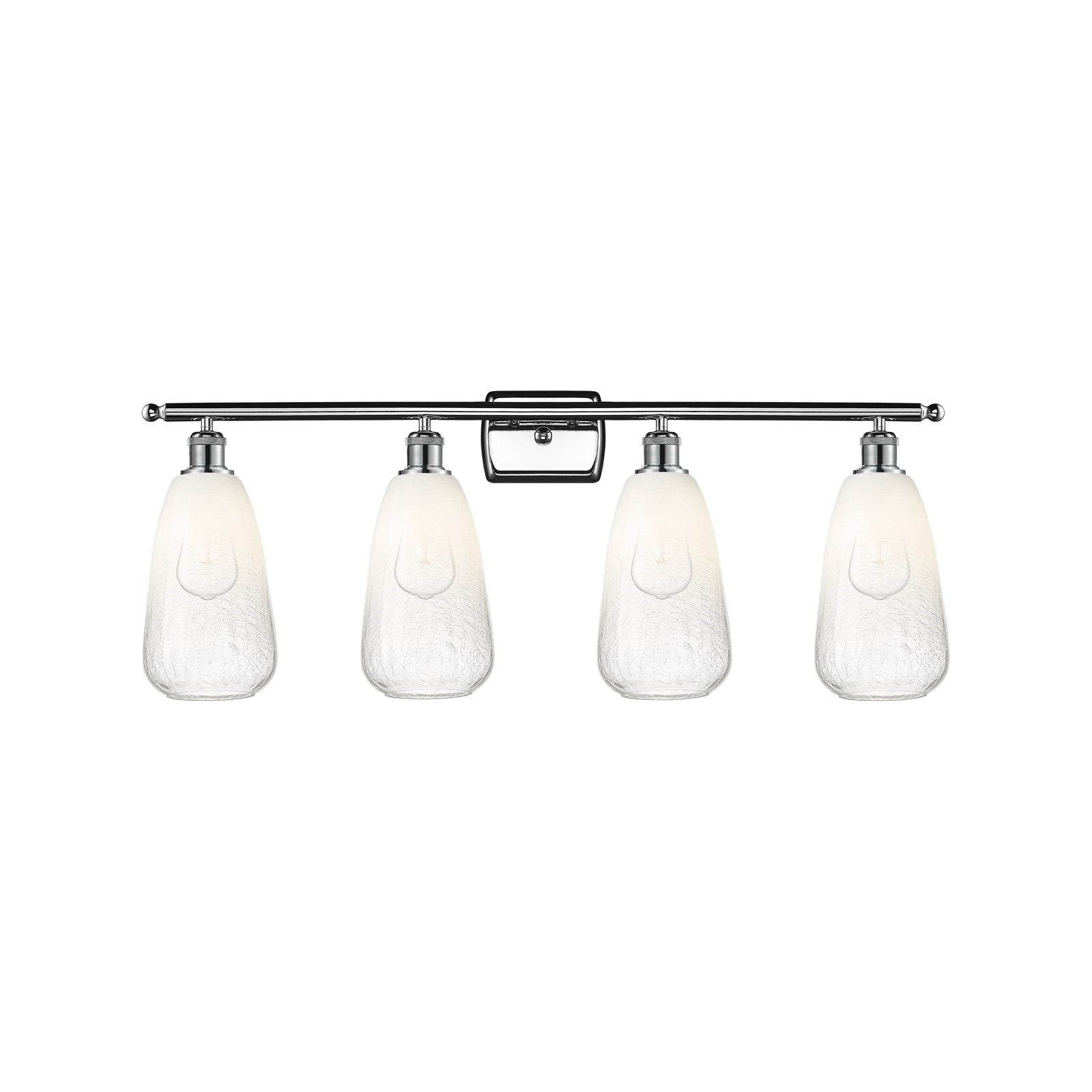 Innovations Brookhaven Almond 36in 4-Light Bath Vanity Light | Industrial Polished Chrome and Opal Glass | Bathroom Vanity | 36 | Model 516-4W-PC-G480-6OP