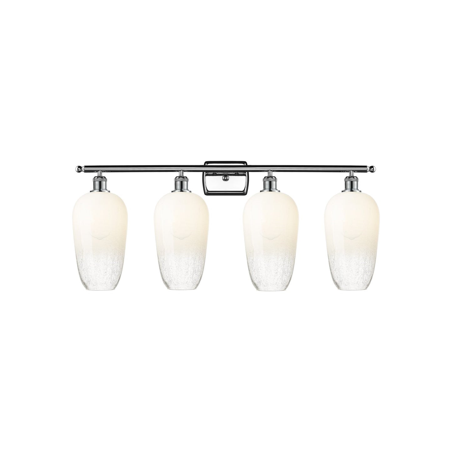 Innovations Brookhaven Flute 37in 4-Light Bath Vanity | Industrial Modern Polished Chrome and Opal Glass | Bathroom Vanity | Model 516-4W-PC-G484-7OP