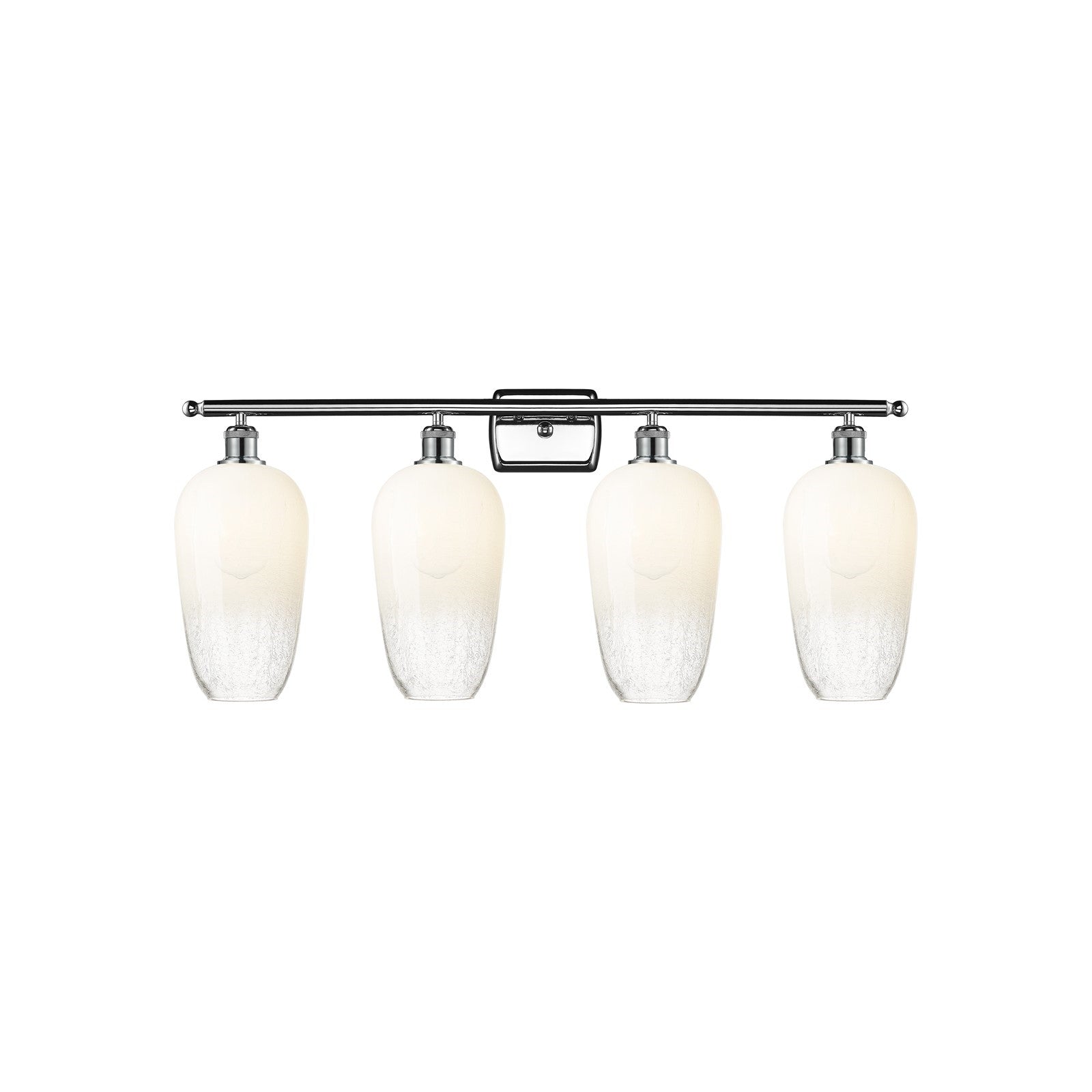 Innovations Brookhaven Flute 37in 4-Light Bath Vanity | Industrial Modern Polished Chrome and Opal Glass | Bathroom Vanity | Model 516-4W-PC-G484-7OP