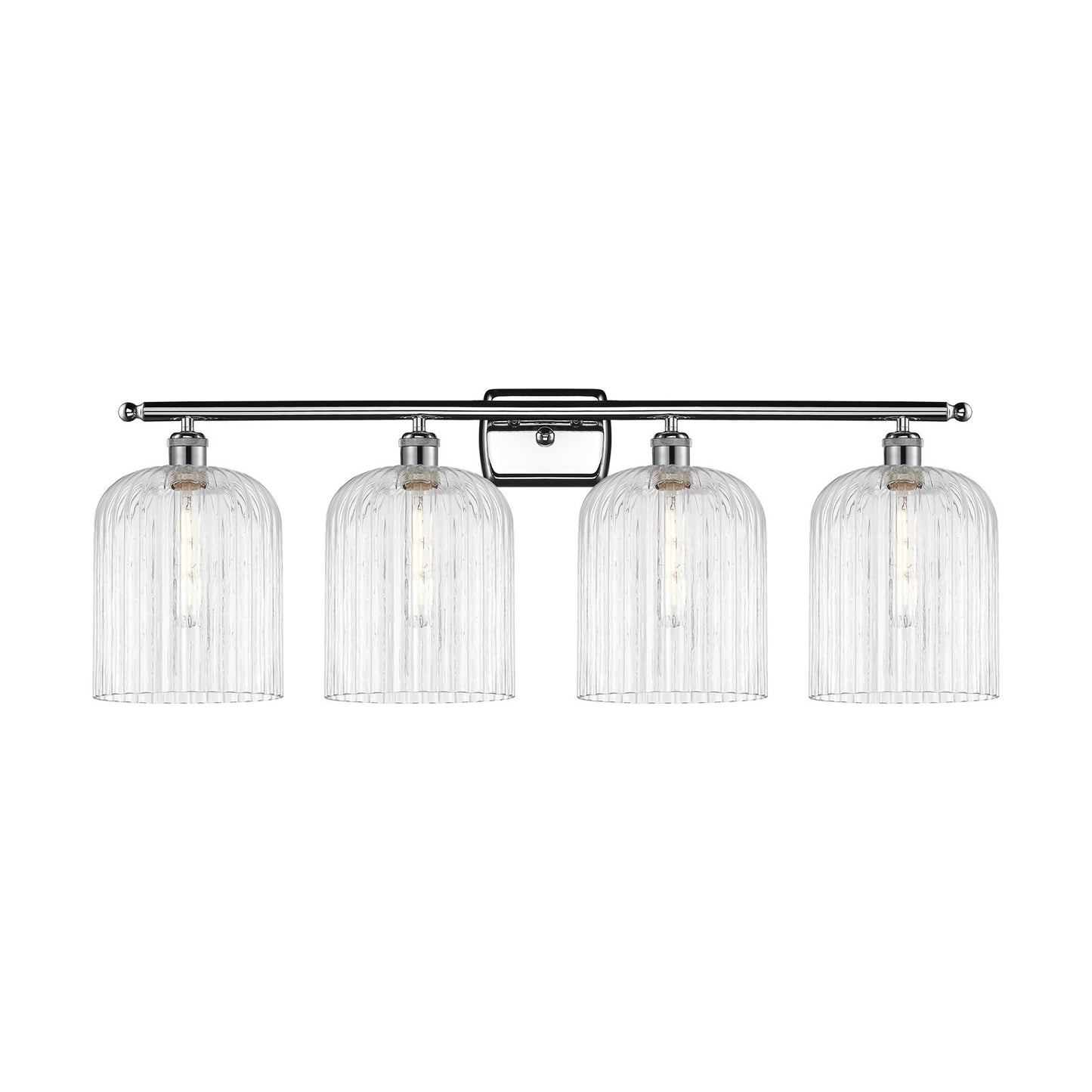 Innovations Bridal Veil 35in 4-Light Bath Vanity | Art Nouveau Polished Chrome and Clear Ribbed Glass | Bathroom & Powder Room | Model 516-4W-PC-G559-8CL