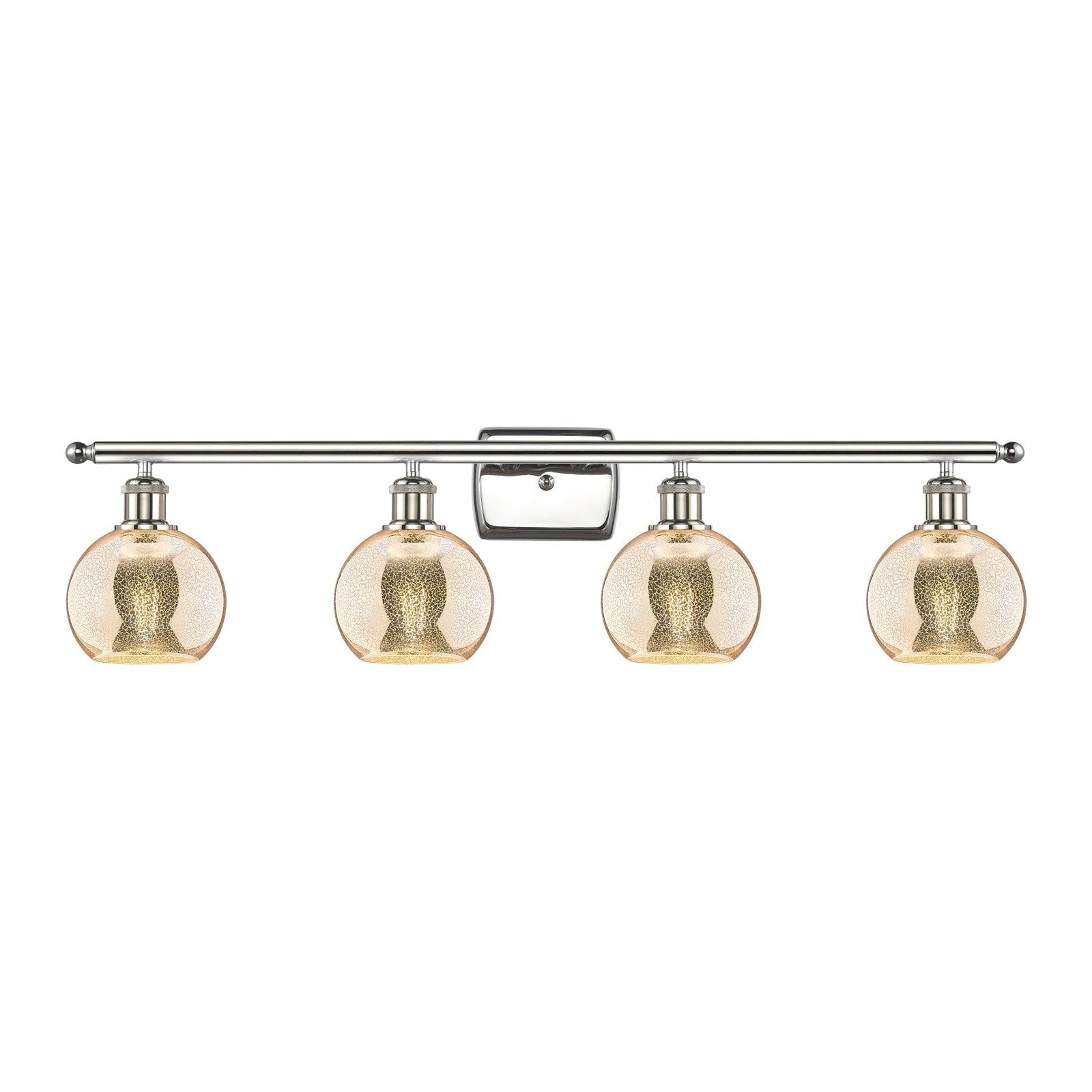 Innovations Athens 36in 4-Light Bath Vanity | Industrial Polished Nickel and Mercury Glass | Bathroom Vanity Light | 35.88 x 7.06 | Model 516-4W-PN-G128-6