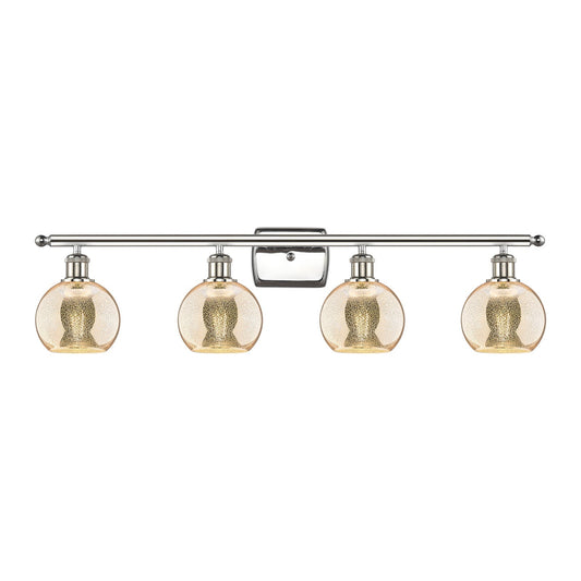 Innovations Athens 36in 4-Light Bath Vanity | Industrial Polished Nickel and Mercury Glass | Bathroom Vanity Light | 35.88 x 7.06 | Model 516-4W-PN-G128-6