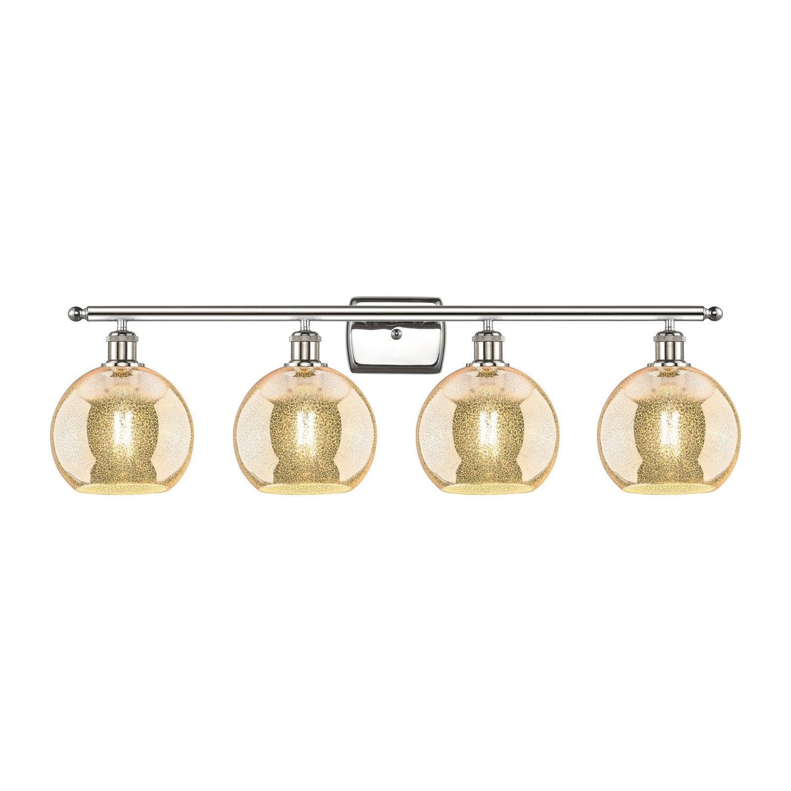 Innovations Athens 38in 4-Light Bath Vanity Light | Industrial Polished Nickel and Mercury Glass | Bathroom Vanity | 38 x 8.12 x | Model 516-4W-PN-G128-8