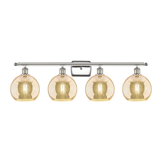 Innovations Athens 38in 4-Light Bath Vanity Light | Industrial Polished Nickel and Mercury Glass | Bathroom Vanity | 38 x 8.12 x | Model 516-4W-PN-G128-8