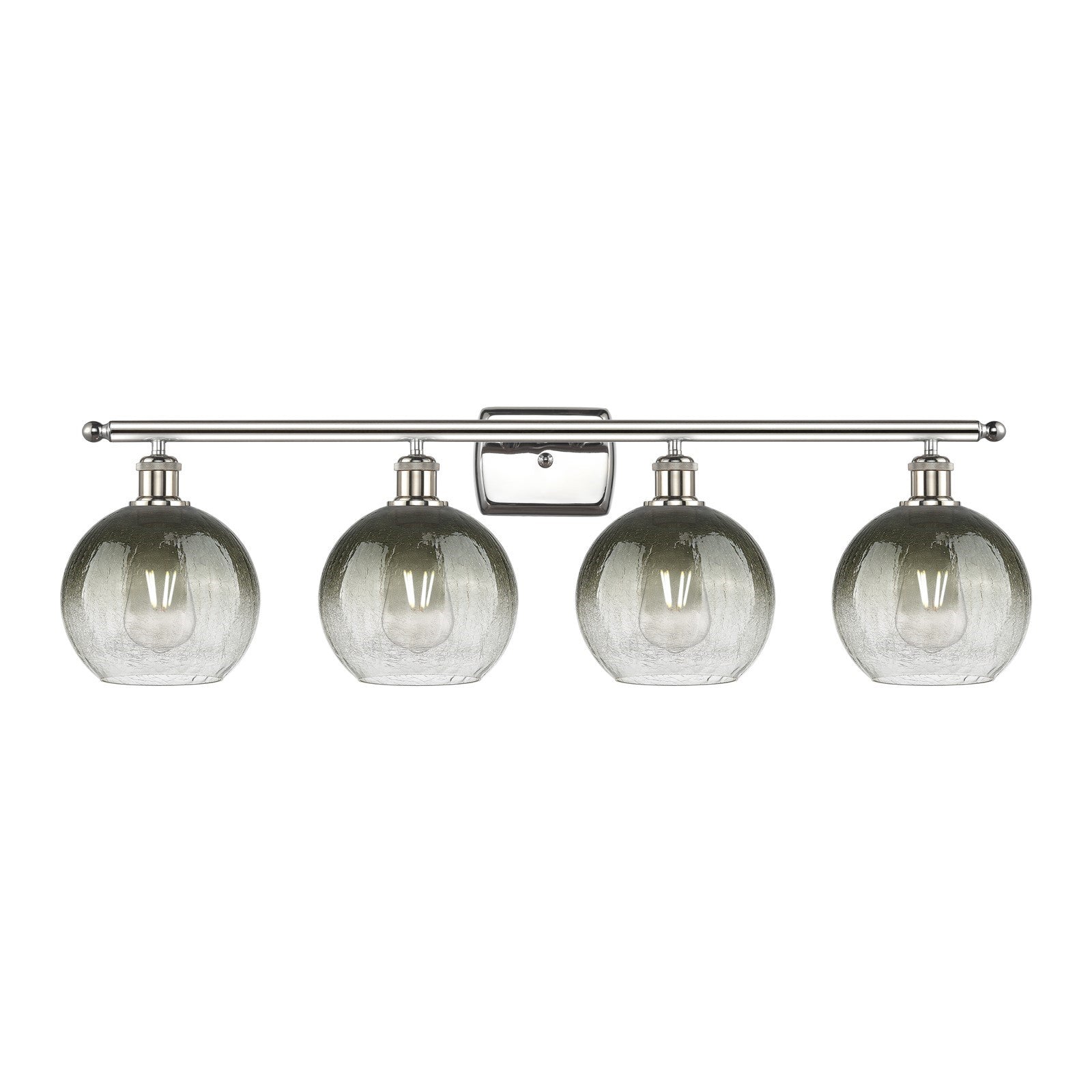 Innovations Brookhaven Globe 38in 4-Light Bath Vanity Light | Industrial Modern Polished Nickel and Slate Glass | Bathroom | Model 516-4W-PN-G483-8SL