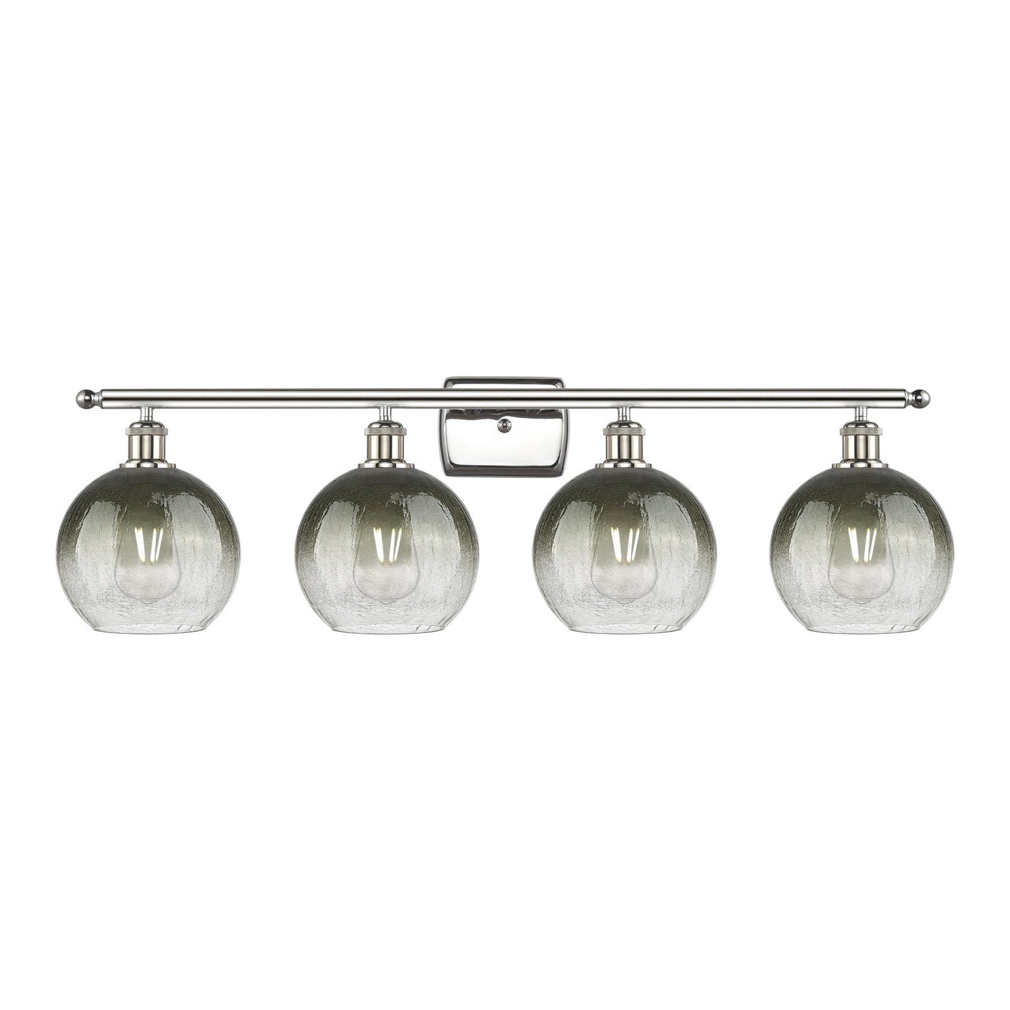 Innovations Brookhaven Globe 38in 4-Light Bath Vanity Light | Industrial Modern Polished Nickel and Slate Glass | Bathroom | Model 516-4W-PN-G483-8SL