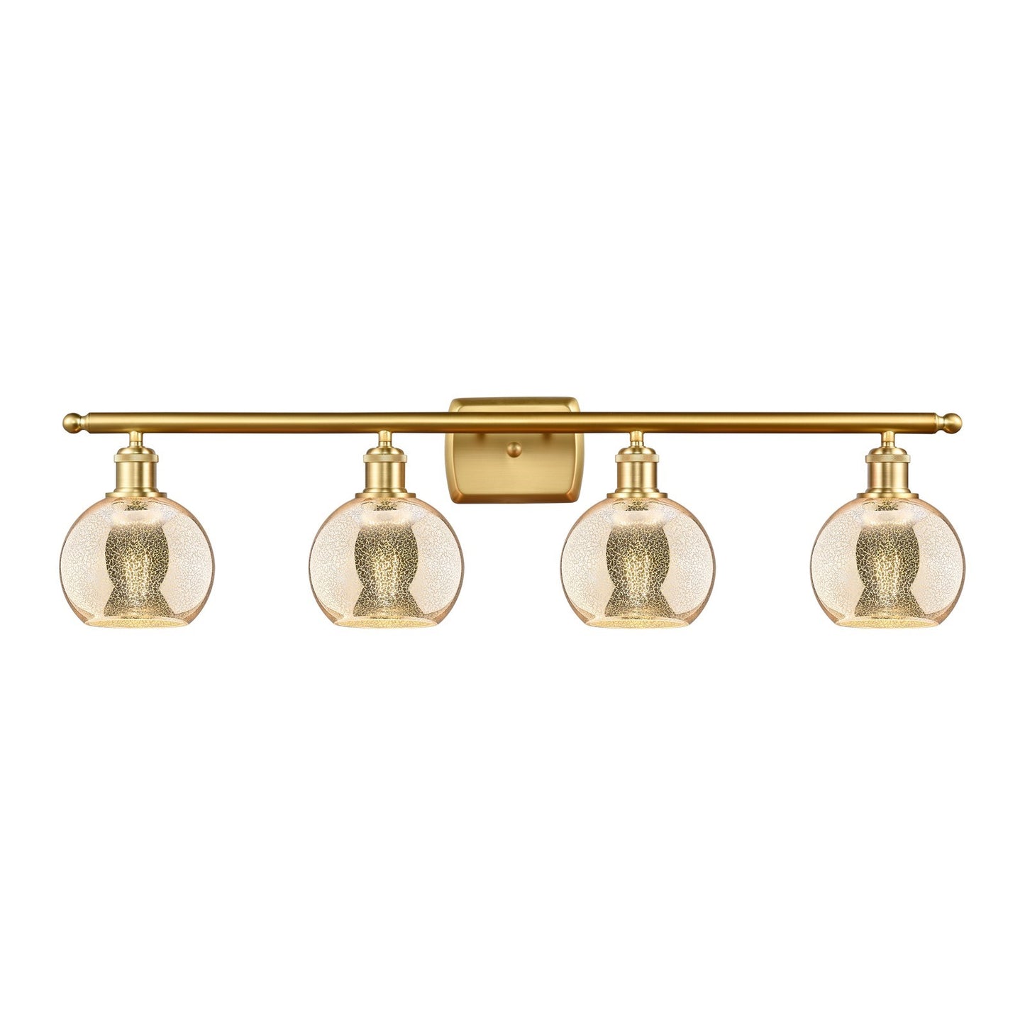 Innovations Athens 36in 4-Light Bath Vanity Light | Industrial Modern Satin Gold Steel and Mercury Glass | Bathroom Vanity | Model 516-4W-SG-G128-6
