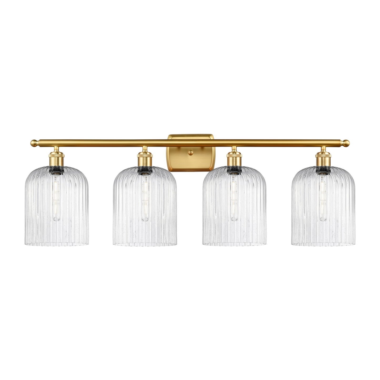 Innovations Bridal Veil 35in 4-Light Bath Vanity | Art Nouveau Satin Gold Steel and Seedy Glass | Bathroom Vanity Light | 35 x | Model 516-4W-SG-G559-8SDY