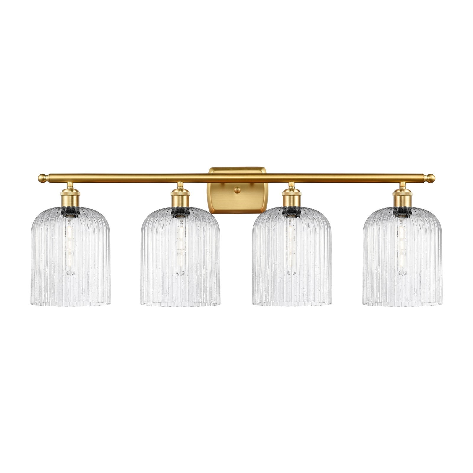 Innovations Bridal Veil 35in 4-Light Bath Vanity | Art Nouveau Satin Gold Steel and Seedy Glass | Bathroom Vanity Light | 35 x | Model 516-4W-SG-G559-8SDY