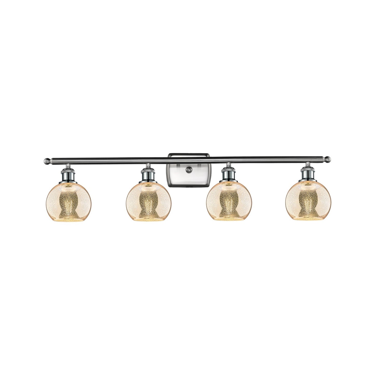Innovations Athens 36in 4-Light Bath Vanity Light | Industrial Brushed Satin Nickel and Mercury Glass | Bathroom Vanity | 35.88 x | Model 516-4W-SN-G128-6