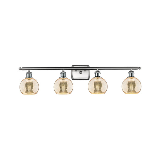 Innovations Athens 36in 4-Light Bath Vanity Light | Industrial Brushed Satin Nickel and Mercury Glass | Bathroom Vanity | 35.88 x | Model 516-4W-SN-G128-6