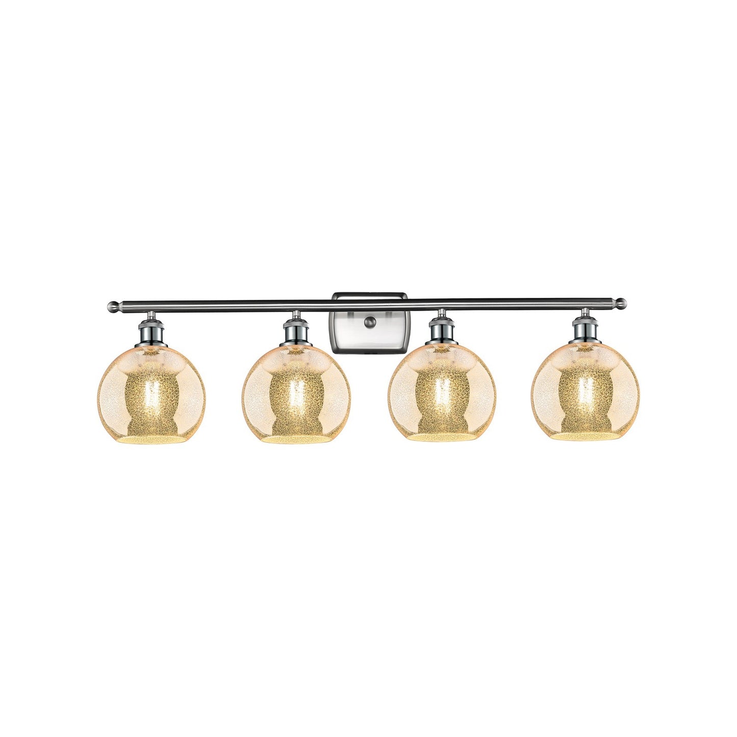 Innovations Athens 38in 4-Light Bath Vanity | Industrial Brushed Satin Nickel Steel and Mercury Glass | Bathroom Vanity Light | Model 516-4W-SN-G128-8