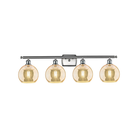 Innovations Athens 38in 4-Light Bath Vanity | Industrial Brushed Satin Nickel Steel and Mercury Glass | Bathroom Vanity Light | Model 516-4W-SN-G128-8