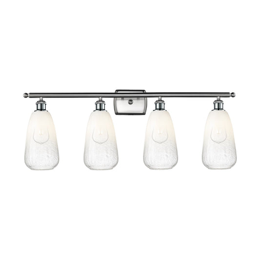 Innovations Brookhaven Almond 36in 4-Light Bath Vanity Light | Industrial Brushed Satin Nickel and Opal Glass | Bathroom Vanity | Model 516-4W-SN-G480-6OP