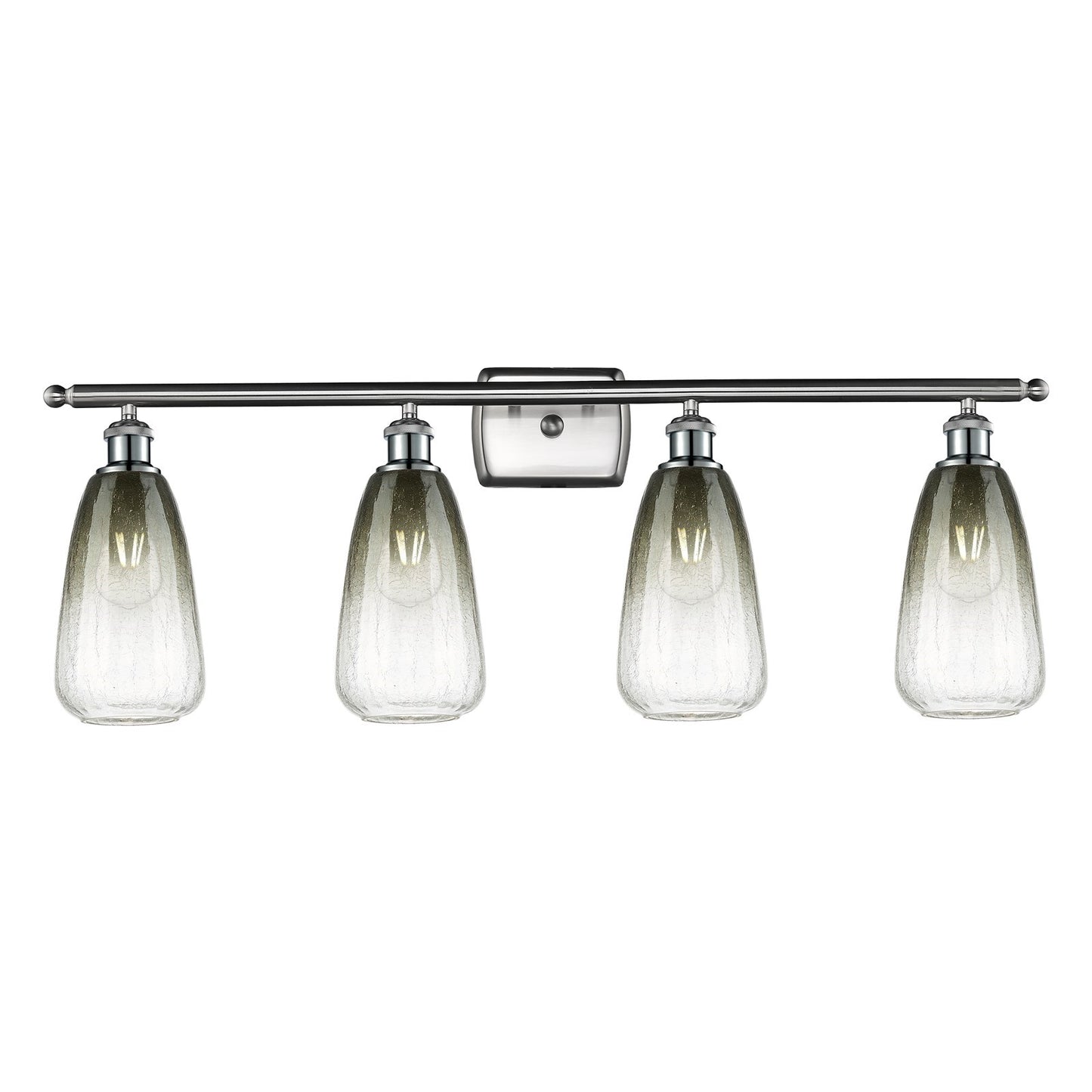 Innovations Brookhaven Almond 36in 4-Light Bath Vanity Light | Industrial Brushed Satin Nickel and Slate Glass | Bathroom | Model 516-4W-SN-G480-6SL