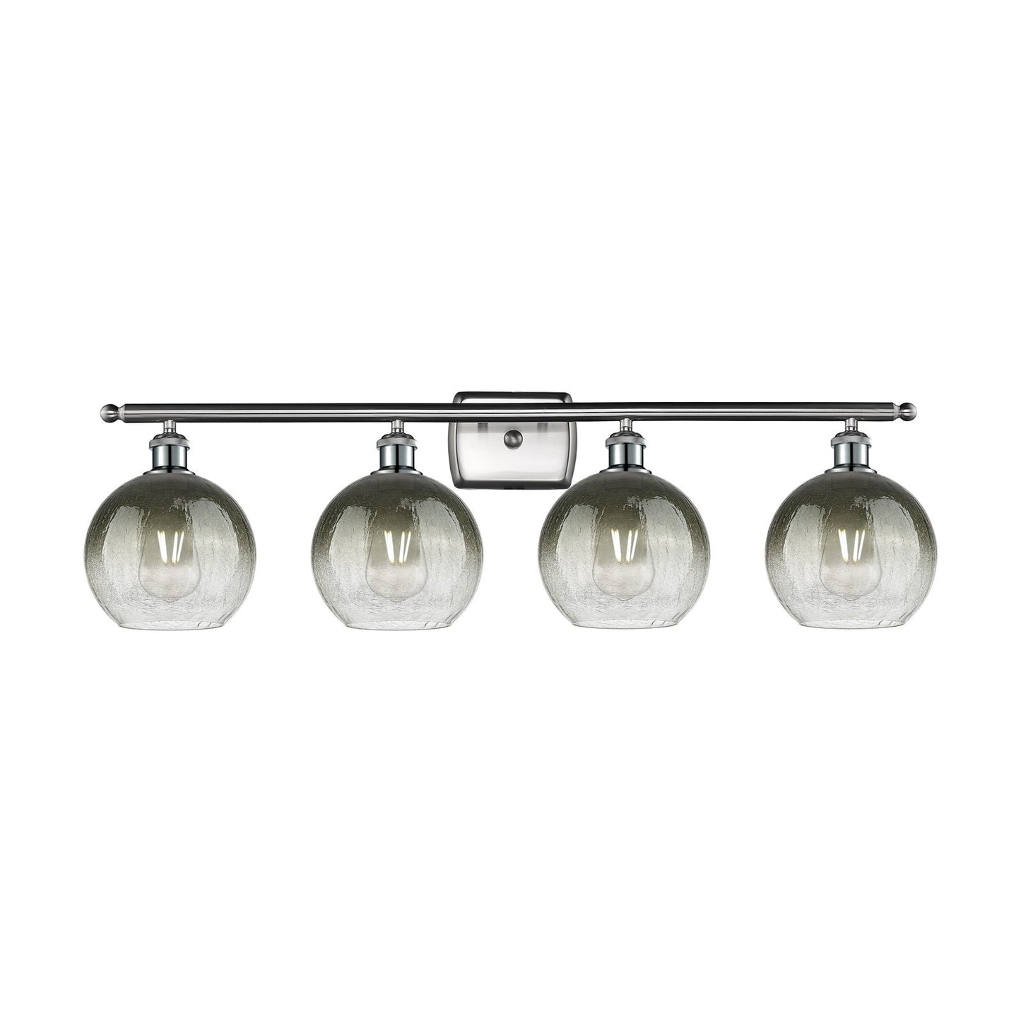 Innovations Brookhaven Globe 38in 4-Light Bath Vanity Light | Industrial Brushed Satin Nickel and Slate Glass | Bathroom Vanity | Model 516-4W-SN-G483-8SL
