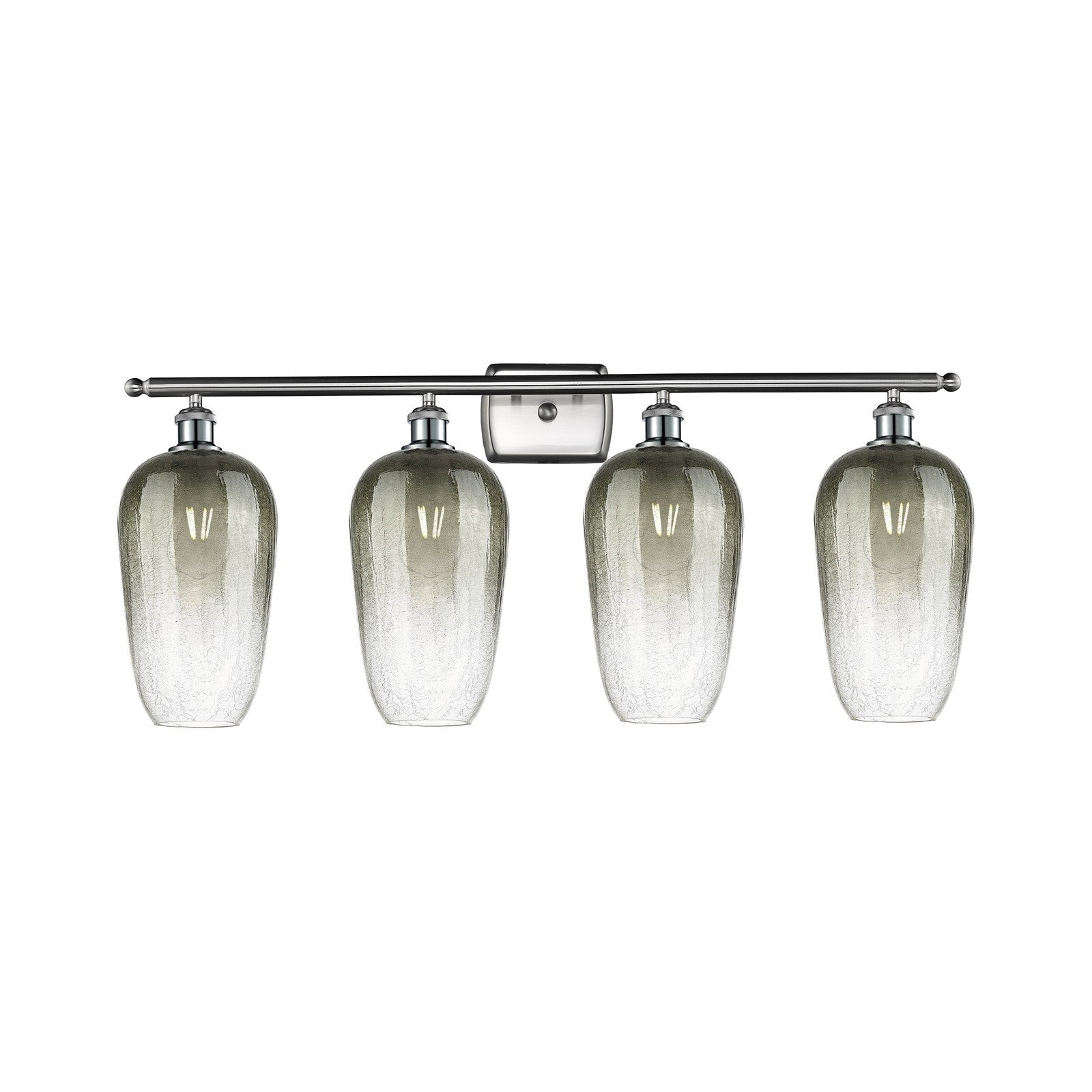 Innovations Brookhaven Flute 37in 4-Light Bath Vanity Light | Industrial Brushed Satin Nickel and Slate Glass | Bathroom Vanity | Model 516-4W-SN-G484-7SL
