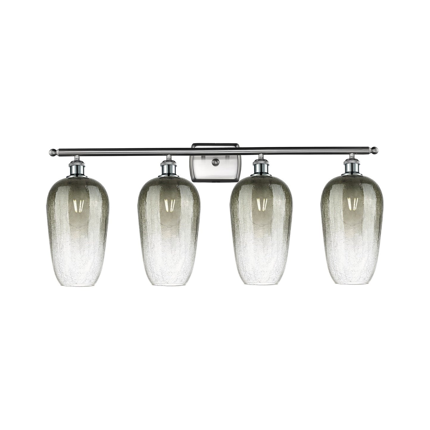 Innovations Brookhaven Flute 37in 4-Light Bath Vanity Light | Industrial Brushed Satin Nickel and Slate Glass | Bathroom Vanity | Model 516-4W-SN-G484-7SL