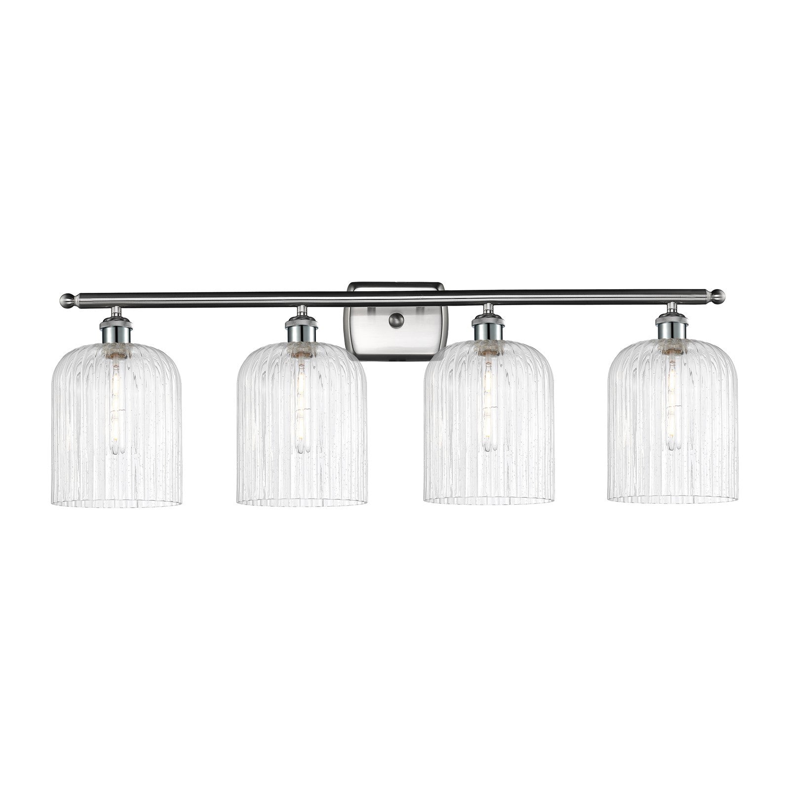 Innovations Bridal Veil 35in 4-Light Bath Vanity Light | Industrial Art Nouveau Brushed Satin Nickel and Seedy Glass | Model 516-4W-SN-G559-8SDY