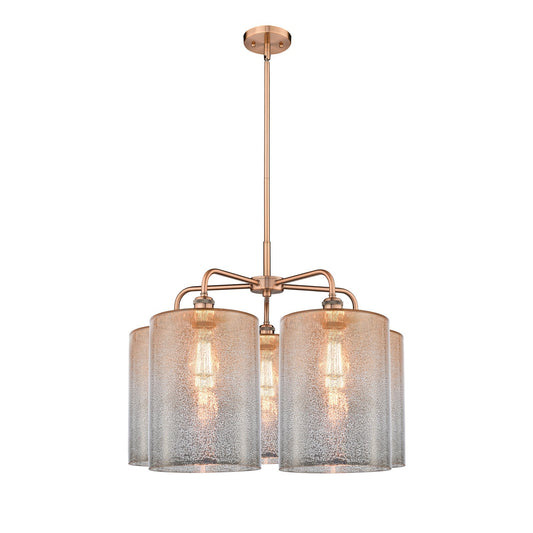 Innovations Cobbleskill 28in 5-Light Chandelier | Industrial Antique Copper and Mercury Glass | Dining Room & Living Room | 27.5 | Model 516-5CR-AC-G116-L