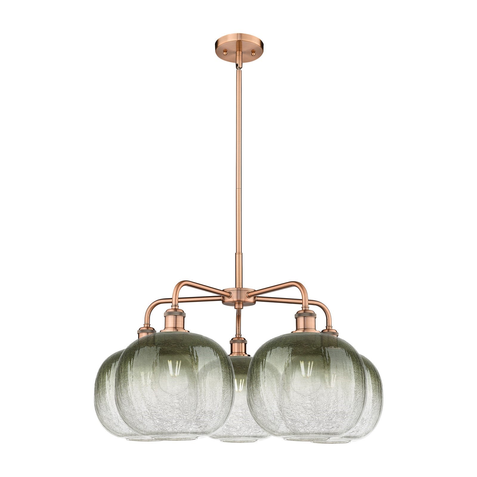 Innovations Brookhaven Sphere 29in 5-Light Chandelier | Industrial Antique Copper and Slate Glass | Kitchen Island & Dining | Model 516-5CR-AC-G481-10SL