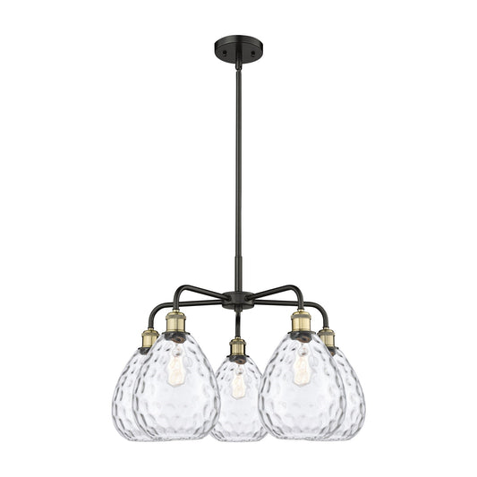 Innovations Waverly 26in 5-Light Chandelier | Industrial Black Antique Brass and Clear Glass | Dining Room & Living Room | 26 x | Model 516-5CR-BAB-G372