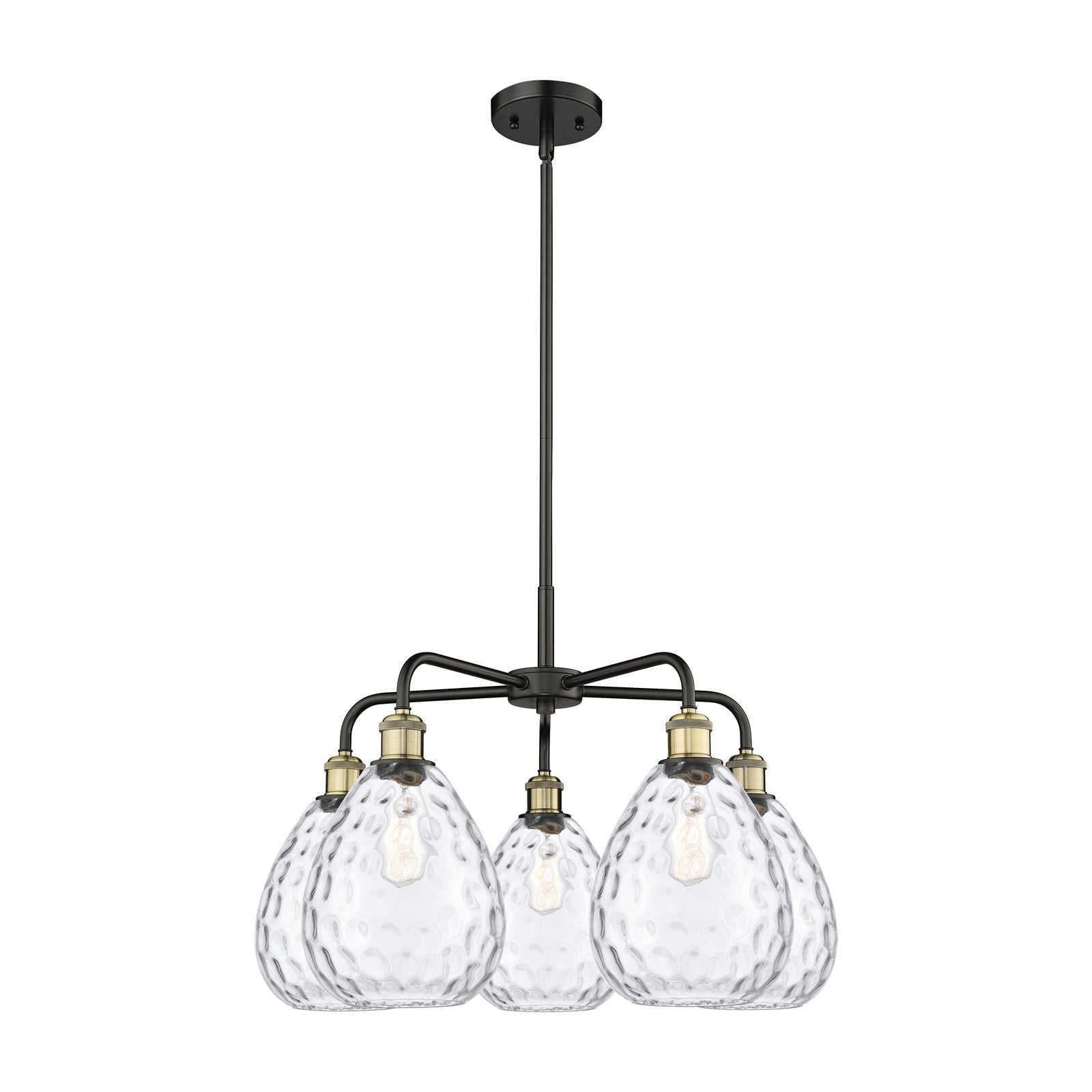 Innovations Waverly 26in 5-Light Chandelier | Industrial Black Antique Brass and Clear Glass | Dining Room & Living Room | 26 x | Model 516-5CR-BAB-G372