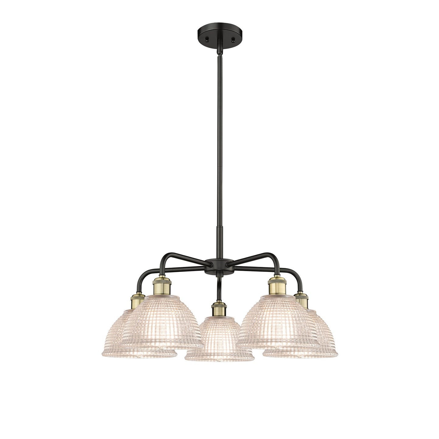 Innovations Arietta 26in 5-Light Chandelier | Industrial Black Antique Brass and Clear Glass | Dining Room & Kitchen Island | 26 | Model 516-5CR-BAB-G422