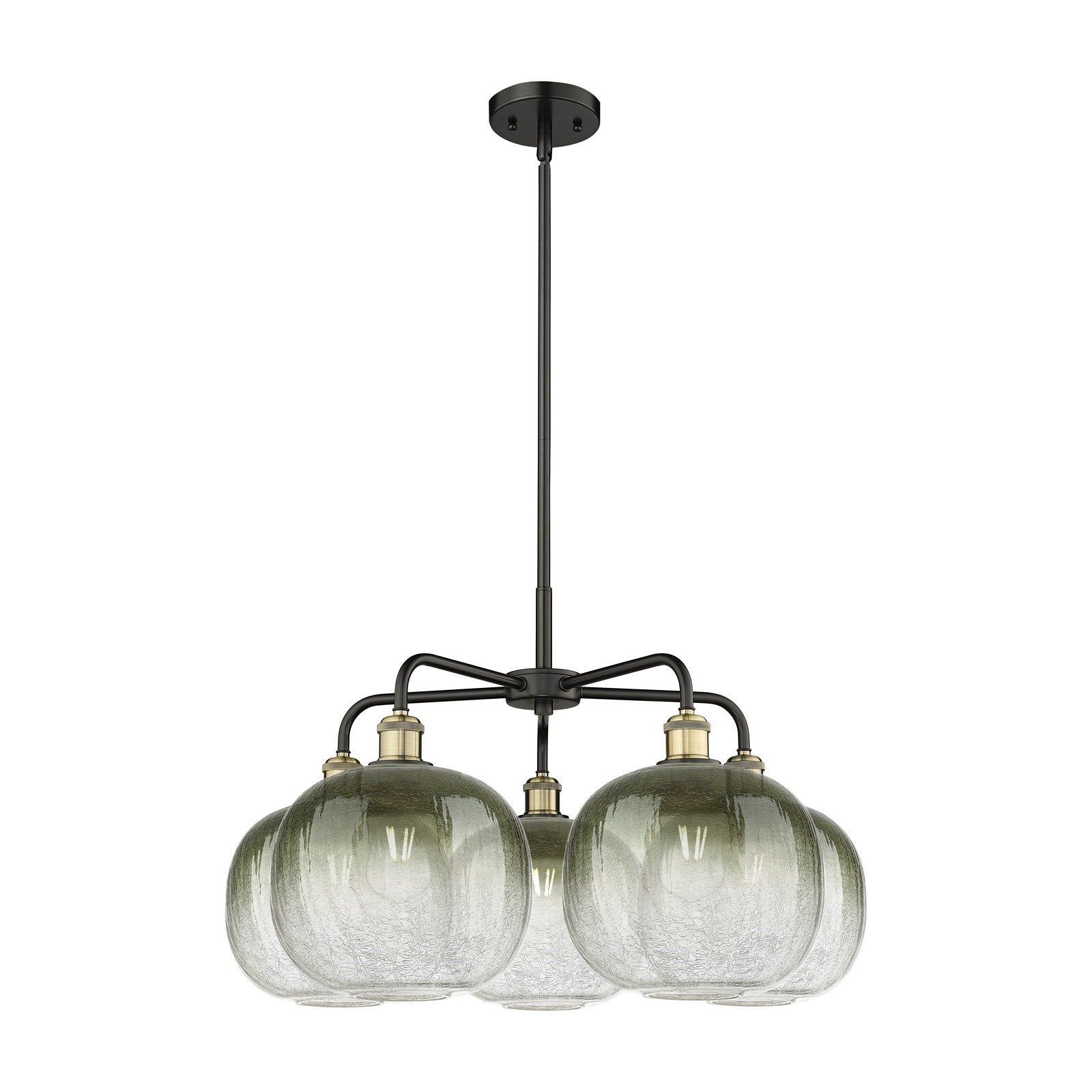 Innovations Brookhaven Sphere 29in 5-Light Chandelier | Industrial Black Antique Brass and Slate Glass | Kitchen Island & | Model 516-5CR-BAB-G481-10SL