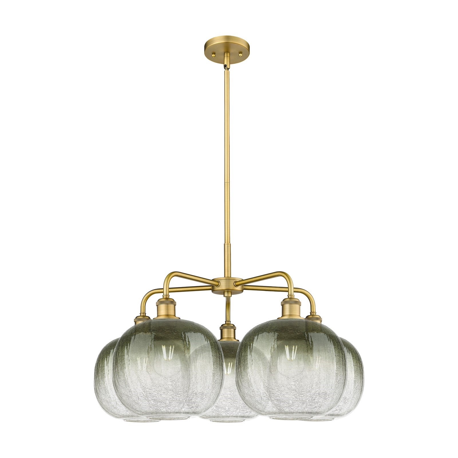 Innovations Brookhaven Sphere 29in 5-Light Chandelier | Industrial Brushed Brass Steel and Slate Glass | Kitchen Island & | Model 516-5CR-BB-G481-10SL