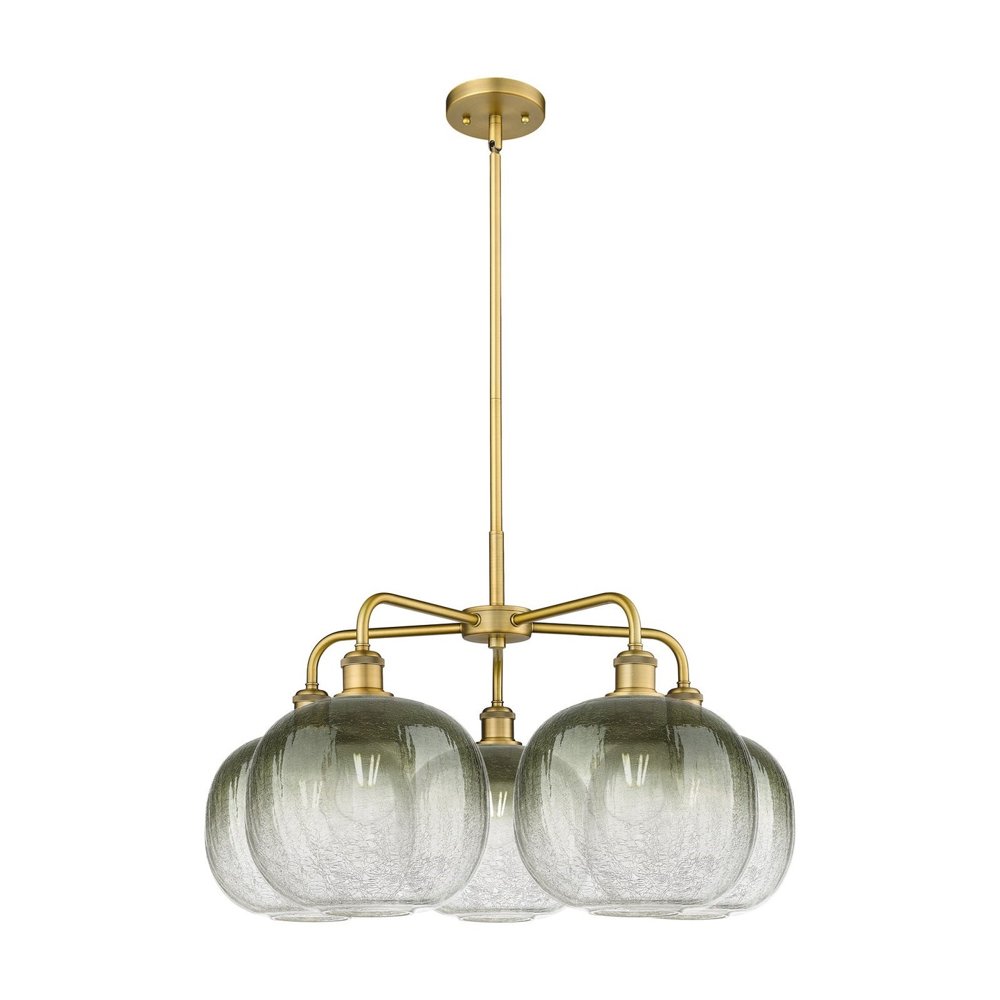 Innovations Brookhaven Sphere 29in 5-Light Chandelier | Industrial Brushed Brass Steel and Slate Glass | Kitchen Island & | Model 516-5CR-BB-G481-10SL