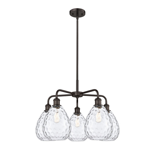Innovations Waverly 26in 5-Light Chandelier | Industrial Oil Rubbed Bronze Steel and Clear Glass | Dining Room & Living Room | 26 | Model 516-5CR-OB-G372