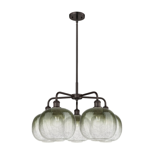 Innovations Brookhaven Sphere 29in 5-Light Chandelier | Industrial Oil Rubbed Bronze Steel and Slate Glass | Dining Room & | Model 516-5CR-OB-G481-10SL