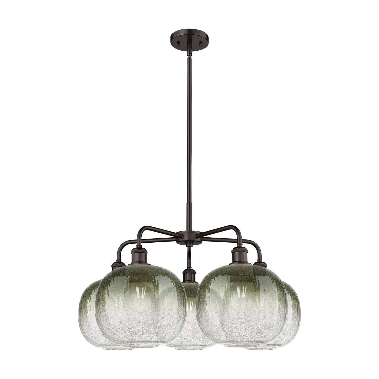 Innovations Brookhaven Sphere 29in 5-Light Chandelier | Industrial Oil Rubbed Bronze Steel and Slate Glass | Dining Room & | Model 516-5CR-OB-G481-10SL