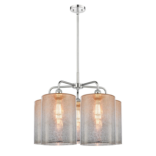 Innovations Cobbleskill 28in 5-Light Chandelier | Industrial Polished Chrome and Mercury Glass | Kitchen Island & Dining Room | Model 516-5CR-PC-G116-L