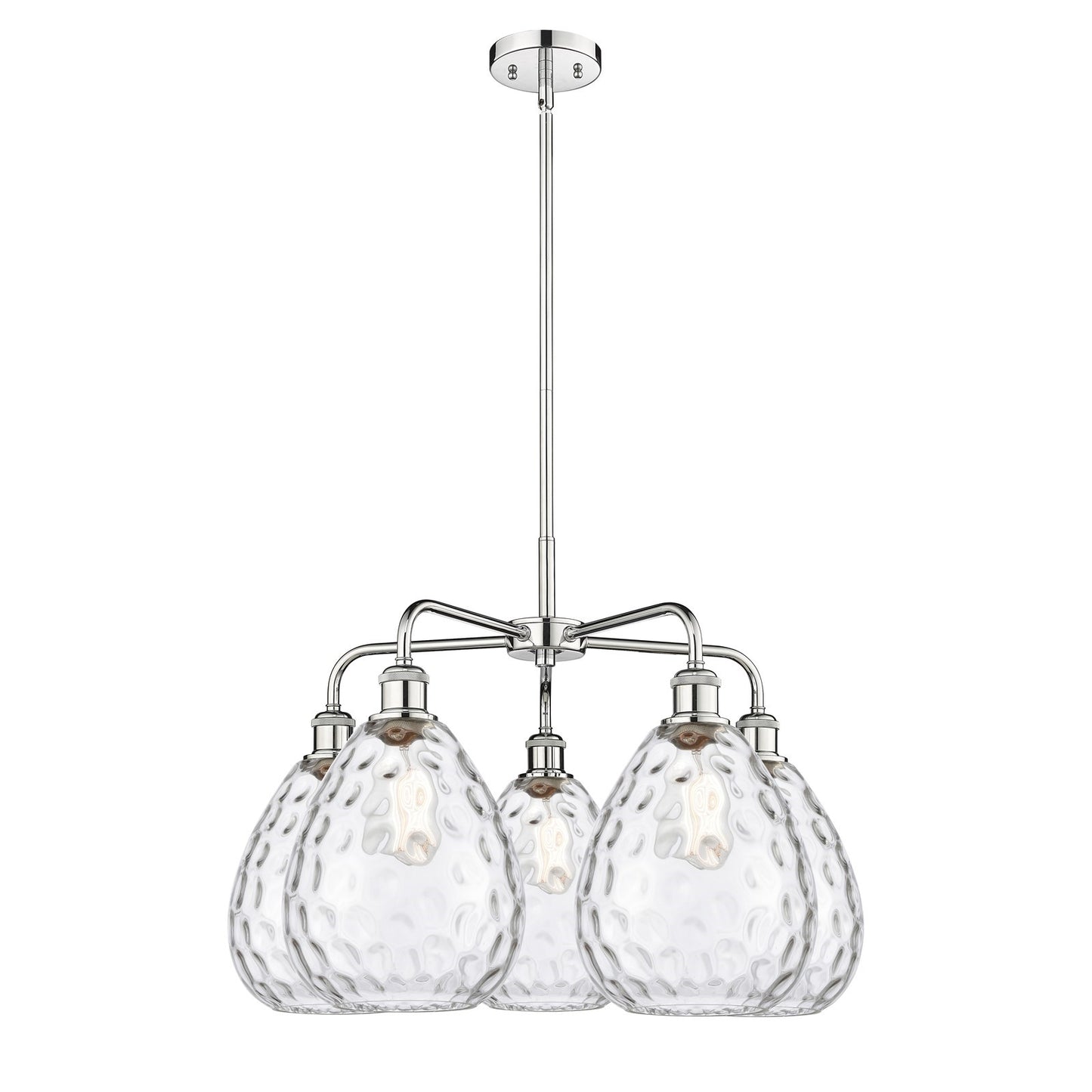 Innovations Waverly 26in 5-Light Chandelier | Industrial Polished Chrome and Clear Glass | Dining Room & Living Room | 26 x 26 x | Model 516-5CR-PC-G372