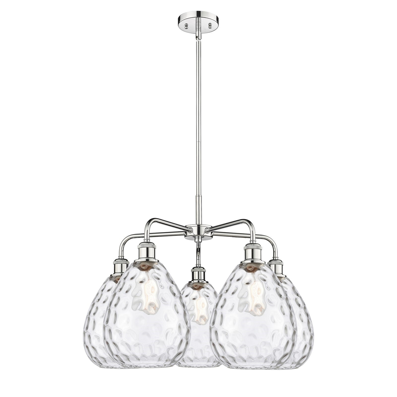 Innovations Waverly 26in 5-Light Chandelier | Industrial Polished Chrome and Clear Glass | Dining Room & Living Room | 26 x 26 x | Model 516-5CR-PC-G372