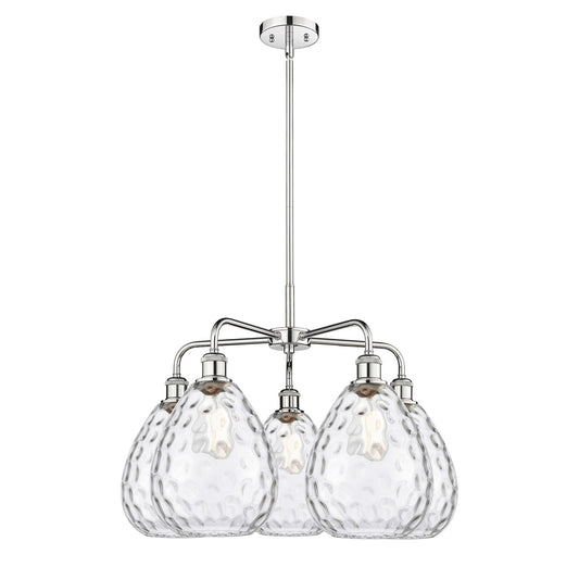 Innovations Waverly 26in 5-Light Chandelier | Industrial Polished Chrome and Clear Glass | Dining Room & Living Room | 26 x 26 x | Model 516-5CR-PC-G372