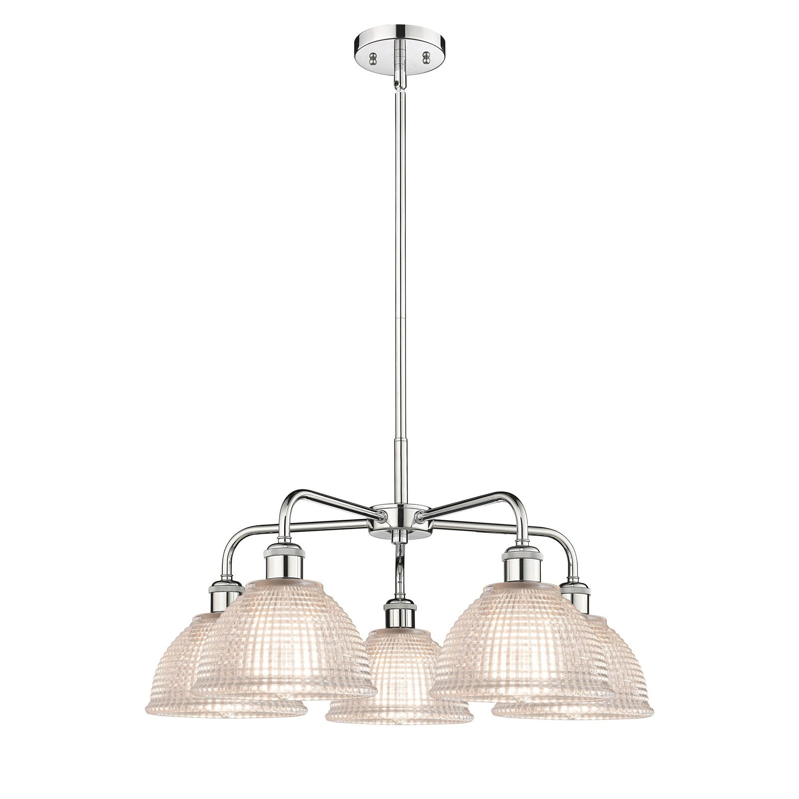 Innovations Arietta 26in 5-Light Chandelier | Industrial Polished Chrome Steel and Clear Glass | Dining Room & Living Room | 26 x | Model 516-5CR-PC-G422