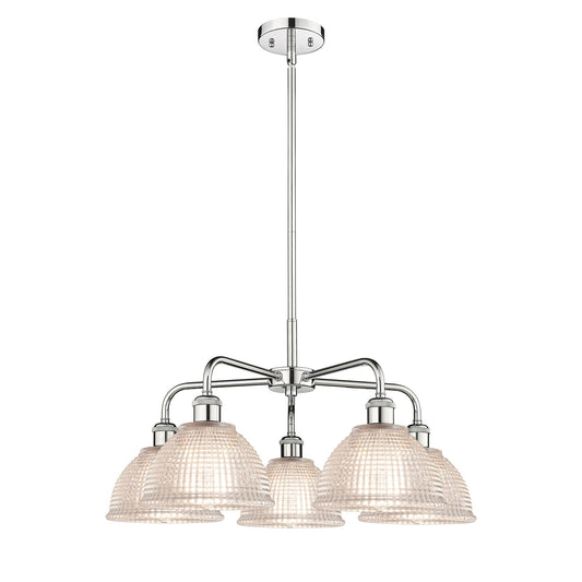 Innovations Arietta 26in 5-Light Chandelier | Industrial Polished Chrome Steel and Clear Glass | Dining Room & Living Room | 26 x | Model 516-5CR-PC-G422