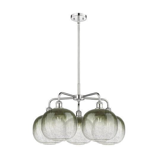 Innovations Brookhaven Sphere 29in 5-Light Chandelier | Industrial Polished Chrome Steel and Slate Glass | Kitchen Island & | Model 516-5CR-PC-G481-10SL