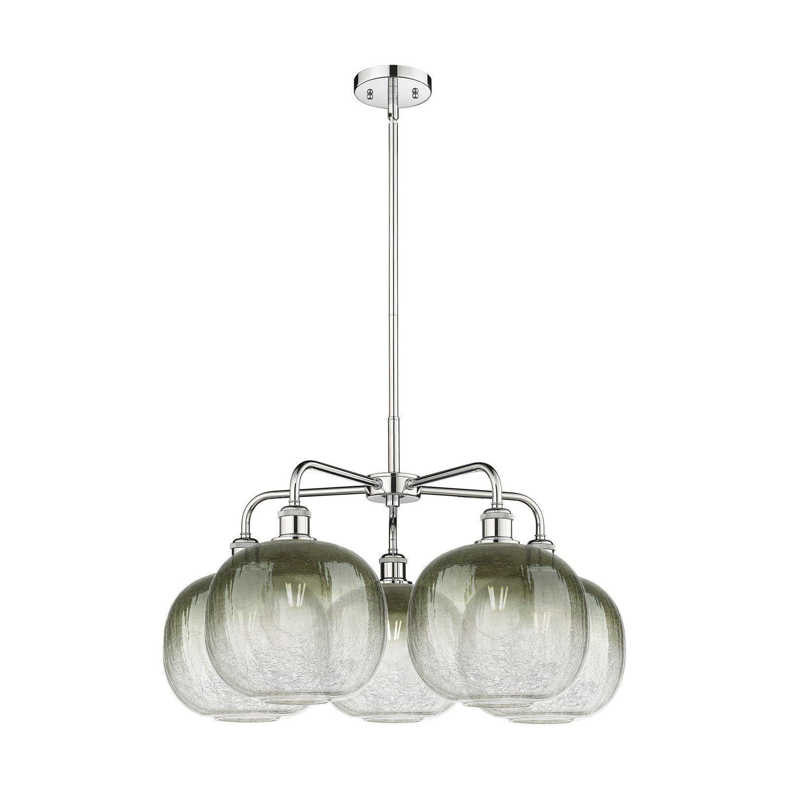 Innovations Brookhaven Sphere 29in 5-Light Chandelier | Industrial Polished Chrome Steel and Slate Glass | Kitchen Island & | Model 516-5CR-PC-G481-10SL